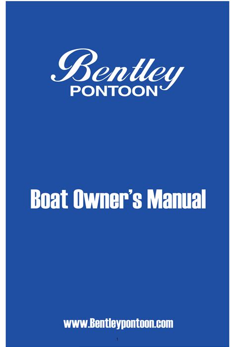 Bentley pontoon manual